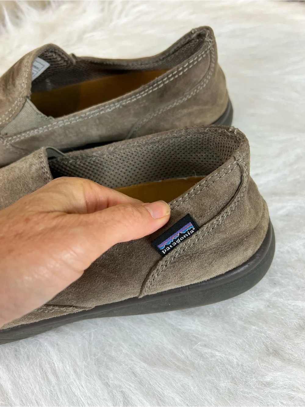 Patagonia Maui Smooth Suede Slip-On Loafers in Taupe tan 11